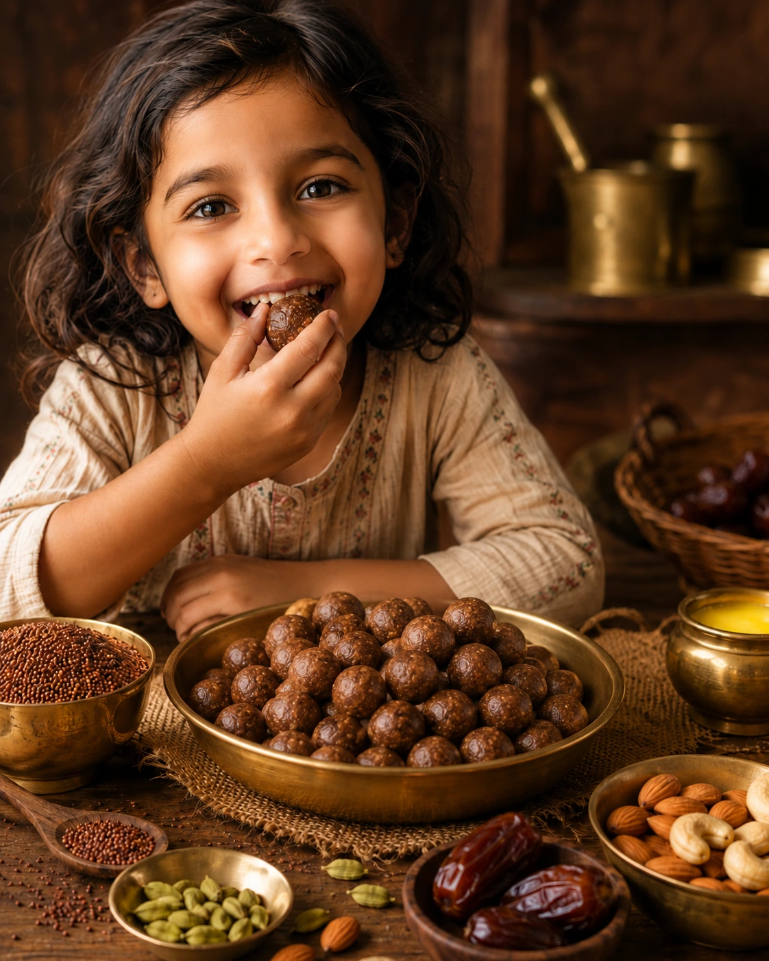 PRANURA Ragi Nut Laddu for kids